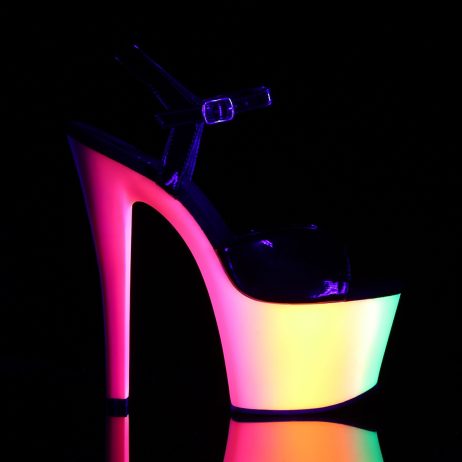 Pleaser RAINBOW-309UV RBOW309UV/B/NMC Sandali con Cinturino  Tacco Altissimo 17 Plateau 7.0 Nero RBOW309UV/B/NMC