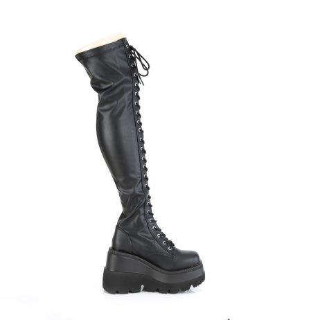 DemoniaCult SHAKER-374 SHA374/BVL Stivali Donna   Plateau 11.4 Nero SHA374/BVL