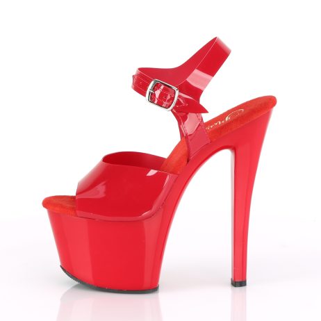 Pleaser SKY-308N SKY308N/RTPU/M Sandali con Cinturino  Tacco Altissimo 17 Plateau 7.0 Rosso SKY308N/RTPU/M