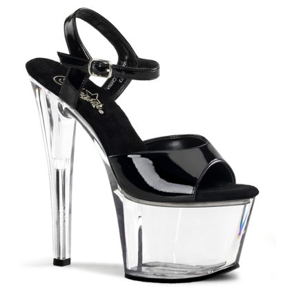 Pleaser SKY-309 SKY309/B/C Sandali Donna  Tacco Altissimo 17 Plateau 7.0 Nero SKY309/B/C