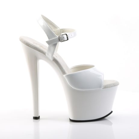 Pleaser SKY-309 SKY309/W/M Sandali Donna  Tacco Altissimo 17 Plateau 7.0 Bianco SKY309/W/M