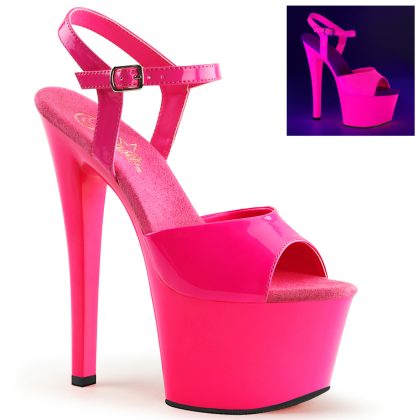 Pleaser SKY-309UV SKY309UV/NHPNK/M Sandali con Cinturino  Tacco Altissimo 17 Plateau 7.0  SKY309UV/NHPNK/M