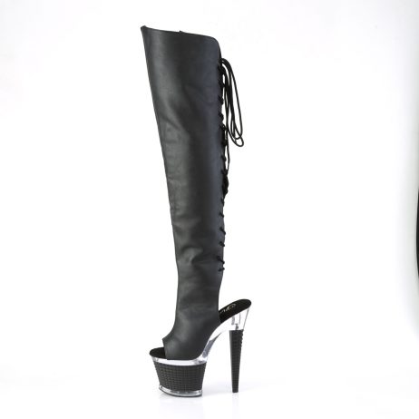 Pleaser SPECTATOR-3019 SPEC3019/BPU/C-B Stivali Donna  Tacco Altissimo 17 Plateau 7.6 Nero SPEC3019/BPU/C-B