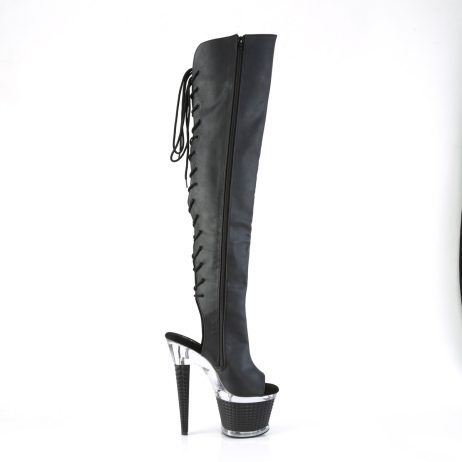 Pleaser SPECTATOR-3019 SPEC3019/BPU/C-B Stivali Donna  Tacco Altissimo 17 Plateau 7.6 Nero SPEC3019/BPU/C-B