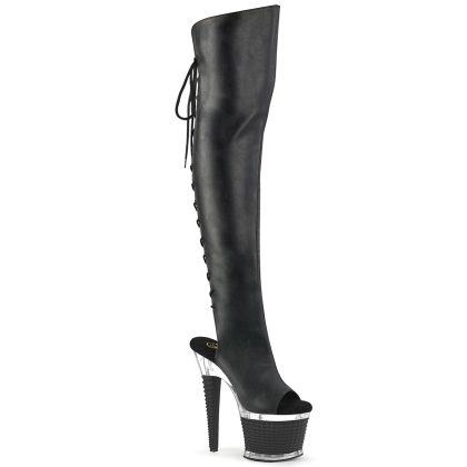 Pleaser SPECTATOR-3019 SPEC3019/BPU/C-B Stivali Donna  Tacco Altissimo 17 Plateau 7.6 Nero SPEC3019/BPU/C-B