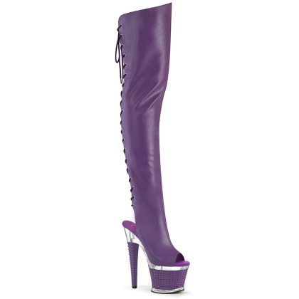 Pleaser SPECTATOR-3030 SPEC3030/PPPU/C-PP Stivali Sopra il Ginocchio  Tacco Altissimo 17 Plateau 7.6 Viola SPEC3030/PPPU/C-PP