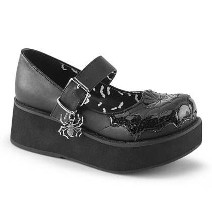 DemoniaCult SPRITE-05 SPR05/BVL-BPT Scarpe Donna   Plateau 5.7 Nero SPR05/BVL-BPT