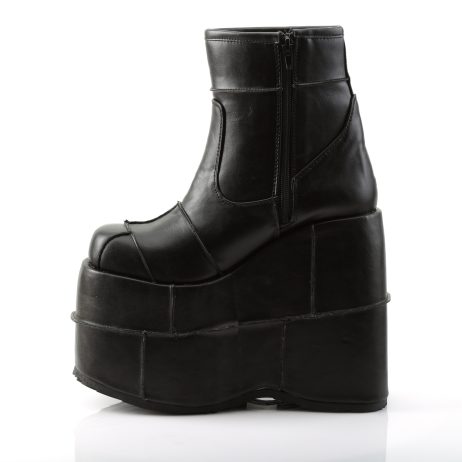 DemoniaCult STACK-201 STA201/BVL Scarpe con Plateau Unisex Uomo Donna   Plateau 17.8 Nero STA201/BVL