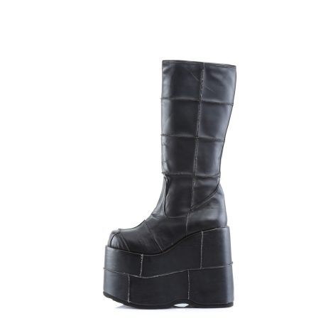 DemoniaCult STACK-301 STA301/B/PU Scarpe con Plateau Unisex Uomo Donna   Plateau 17.8 Nero STA301/B/PU