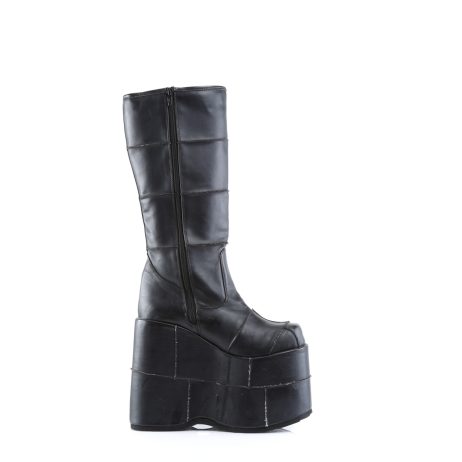 DemoniaCult STACK-301 STA301/B/PU Scarpe con Plateau Unisex Uomo Donna   Plateau 17.8 Nero STA301/B/PU