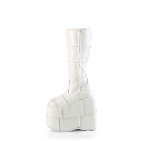 DemoniaCult STACK-301 STA301/WVL Scarpe con Plateau Unisex Uomo Donna   Plateau 17.8 Bianco STA301/WVL