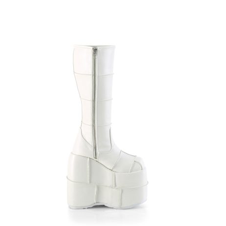 DemoniaCult STACK-301 STA301/WVL Scarpe con Plateau Unisex Uomo Donna   Plateau 17.8 Bianco STA301/WVL