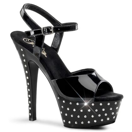 Pleaser STARDUST-609 STDUS609/B/M Sandali Donna  Tacco Altissimo 15 Plateau 4.5 Nero STDUS609/B/M