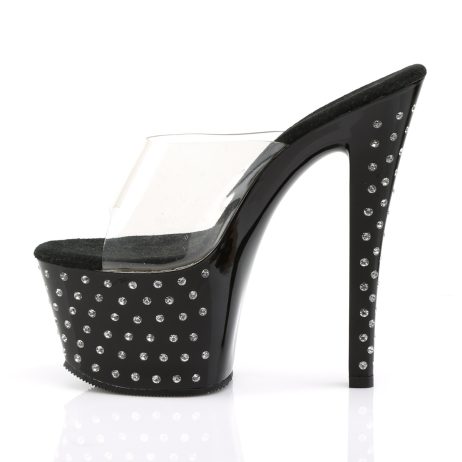 Pleaser STARDUST-701 STDUS701/C/B Sabot Donna  Tacco Altissimo 17 Plateau 7.0 Nero STDUS701/C/B