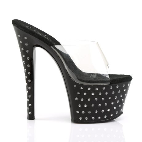 Pleaser STARDUST-701 STDUS701/C/B Sabot Donna  Tacco Altissimo 17 Plateau 7.0 Nero STDUS701/C/B