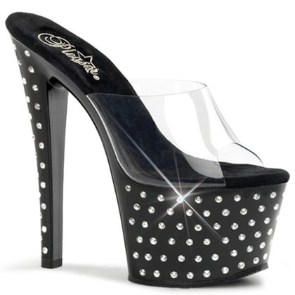 Pleaser STARDUST-701 STDUS701/C/B Sabot Donna  Tacco Altissimo 17 Plateau 7.0 Nero STDUS701/C/B