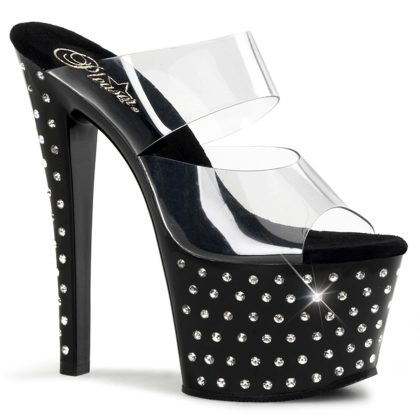 Pleaser STARDUST-702 STDUS702/C/B Sabot Donna  Tacco Altissimo 17 Plateau 7.0 Nero STDUS702/C/B