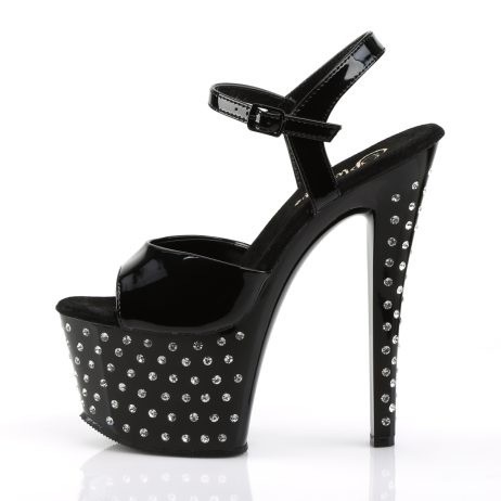 Pleaser STARDUST-709 STDUS709/B/M Sandali con Cinturino  Tacco Altissimo 17 Plateau 7.0 Nero STDUS709/B/M