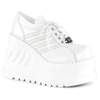 DemoniaCult STOMP-08 STO08/WPT-WVL Scarpe Donna   Plateau 12.1 Bianco STO08/WPT-WVL