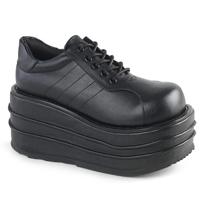 DemoniaCult TEMPO-08 TEM08/BVL Scarpe con Plateau Unisex Uomo Donna   Plateau 8.9 Nero TEM08/BVL