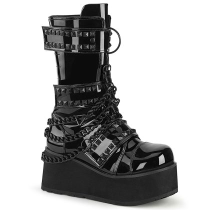 DemoniaCult TRASHVILLE-138 TRA138/B Scarpe con Plateau Unisex Uomo Donna  Tacco 8 Nero TRA138/B