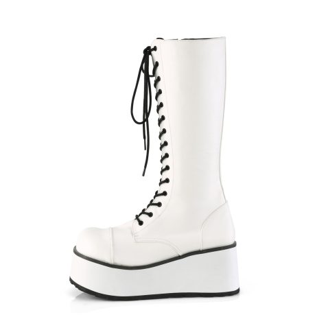 DemoniaCult TRASHVILLE-502 TRA502/WVL Scarpe con Plateau Unisex Uomo Donna   Plateau 8.3 Bianco TRA502/WVL