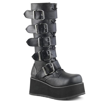 DemoniaCult TRASHVILLE-518 TRA518/B/PU Scarpe con Plateau Unisex Uomo Donna   Plateau 8.3 Nero TRA518/B/PU