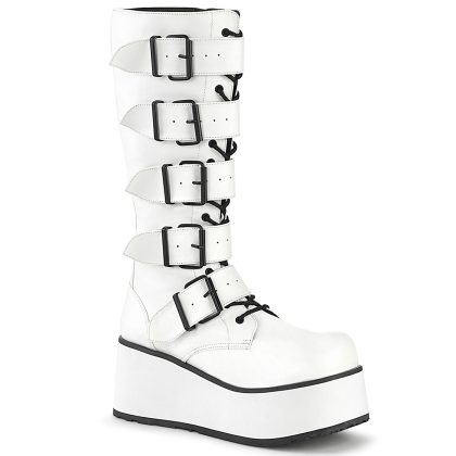 DemoniaCult TRASHVILLE-518 TRA518/WVL Scarpe con Plateau Unisex Uomo Donna   Plateau 8.3 Bianco TRA518/WVL