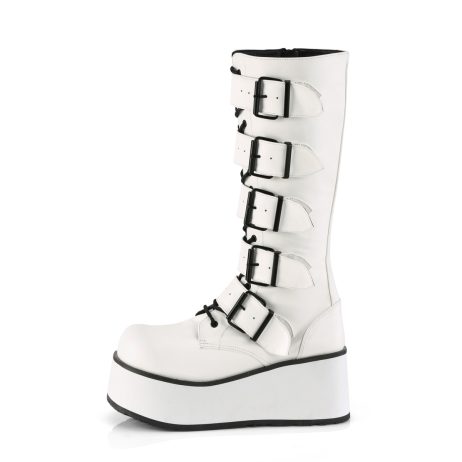 DemoniaCult TRASHVILLE-518 TRA518/WVL Scarpe con Plateau Unisex Uomo Donna   Plateau 8.3 Bianco TRA518/WVL