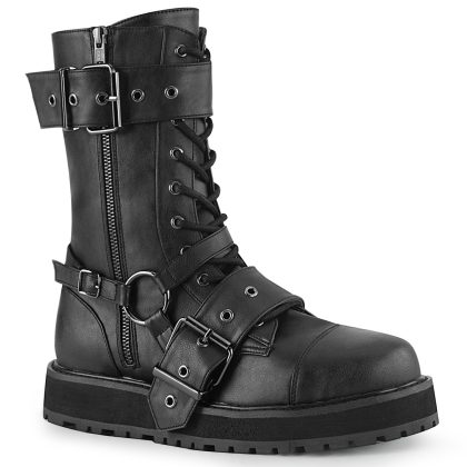 DemoniaCult VALOR-220 VAL220/BVL Scarpe con Plateau Unisex Uomo Donna   Plateau 3.8 Nero VAL220/BVL