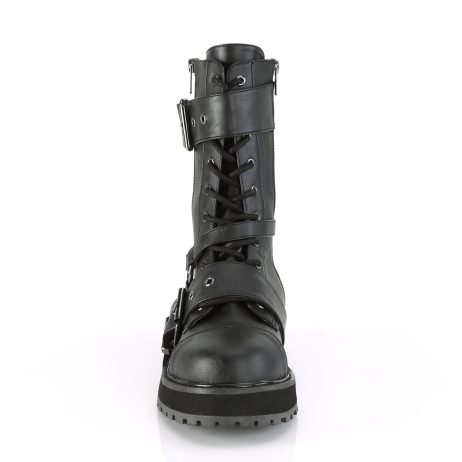 DemoniaCult VALOR-220 VAL220/BVL Scarpe con Plateau Unisex Uomo Donna   Plateau 3.8 Nero VAL220/BVL