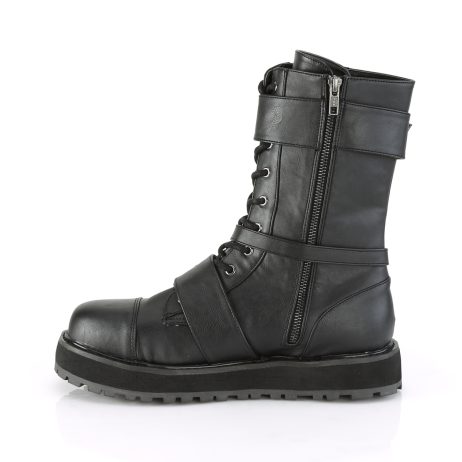 DemoniaCult VALOR-220 VAL220/BVL Scarpe con Plateau Unisex Uomo Donna   Plateau 3.8 Nero VAL220/BVL