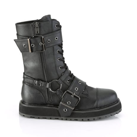 DemoniaCult VALOR-220 VAL220/BVL Scarpe con Plateau Unisex Uomo Donna   Plateau 3.8 Nero VAL220/BVL