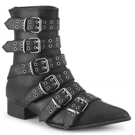 DemoniaCult WARLOCK-70 WAR70/BVL Scarpe con Plateau Unisex Uomo Donna   Plateau 3.8 Nero WAR70/BVL