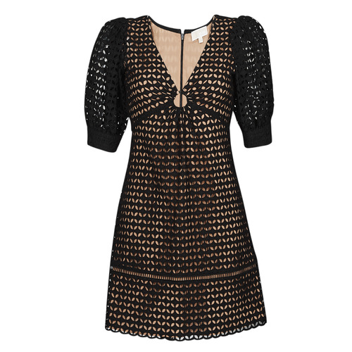 Abito corto    GEO EYELET MINI DRESS  Nero