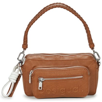 Borsa a spalla donna Desigual  HALF LOGO 24 CAMBRIDGE  Marrone Desigual 8445110527146