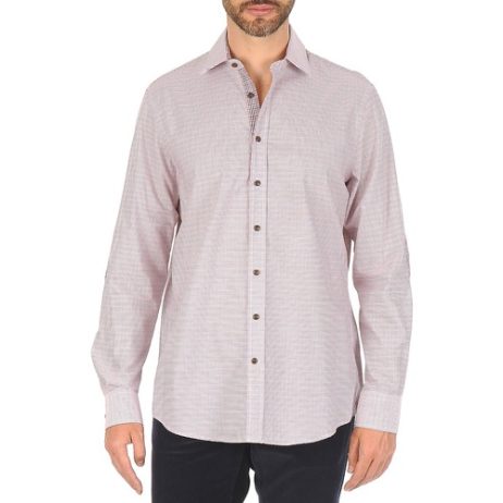 Camicia a maniche lunghe uomo Hackett  MULTI MINI GRID CHECK  Rosa Hackett 5051533259941