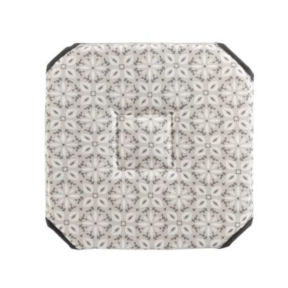 Coprisedia    GALETTE 4 RABATS 36 x 36 x 3.5 CM POLYESTER IMPRIME GRIS X2  Grigio