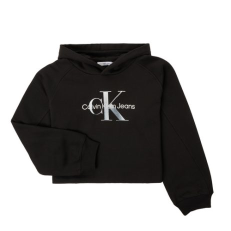 Felpa ragazza Calvin Klein Jeans  GRADIENT MONOGRAM HOODIE  Nero Calvin Klein Jeans 8719856845278