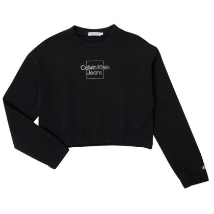 Felpa ragazza Calvin Klein Jeans  METALLIC BOX LOGO SWEATSHIRT  Nero Calvin Klein Jeans 8719856166847