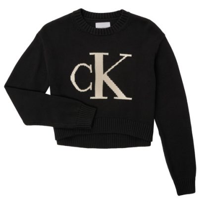 Felpa ragazza Calvin Klein Jeans  MONOGRAM SWEATER  Nero Calvin Klein Jeans 8719856849665