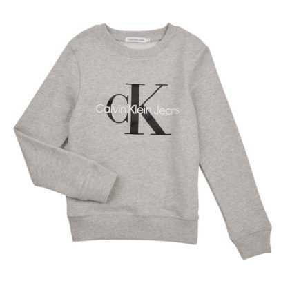 Felpa ragazzo Calvin Klein Jeans  MONOGRAM LOGO  Grigio Calvin Klein Jeans 8719855217182