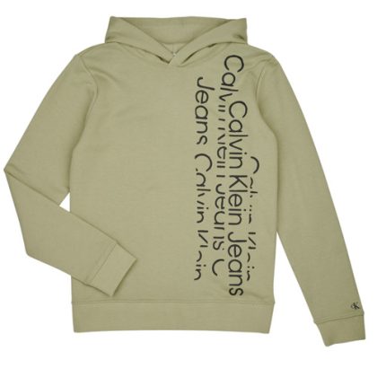 Felpa ragazzo Calvin Klein Jeans  REPEAT INSTITUTIONAL LOGO HOODIE  Kaki Calvin Klein Jeans 8720107234604