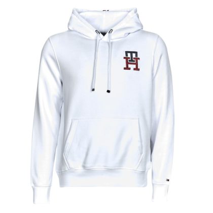 Felpa uomo Tommy Hilfiger  ESSENTIAL MONOGRAM HOODY  Bianco Tommy Hilfiger 8720642016659