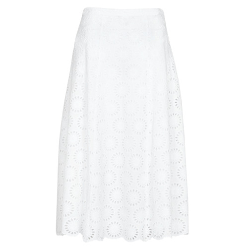 Gonna    FLORAL EYLT LNG SKIRT  Bianco