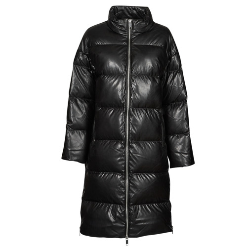 Piumino    LONG FAUX LTHR PUFFER  Nero