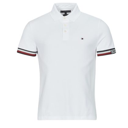 Polo uomo Tommy Hilfiger  MONOTYPE FLAG CUFF SLIM FIT POLO  Bianco Tommy Hilfiger 8720645710035