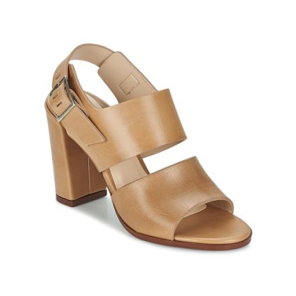 Sandali    CUPPED BLOCK HEEL SANDAL  Beige