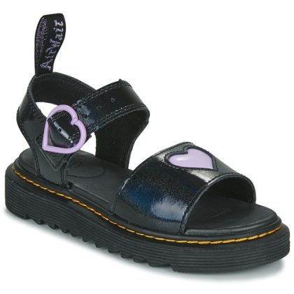 Sandali bambini ragazza Dr. Martens  MARLOWE HEARTS J  Nero Dr. Martens 190665539486