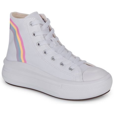 Scarpe bambini ragazza Converse  CHUCK TAYLOR ALL STAR MOVE PLATFORM RAINBOW CLOUD HI  Bianco Converse 194434068580